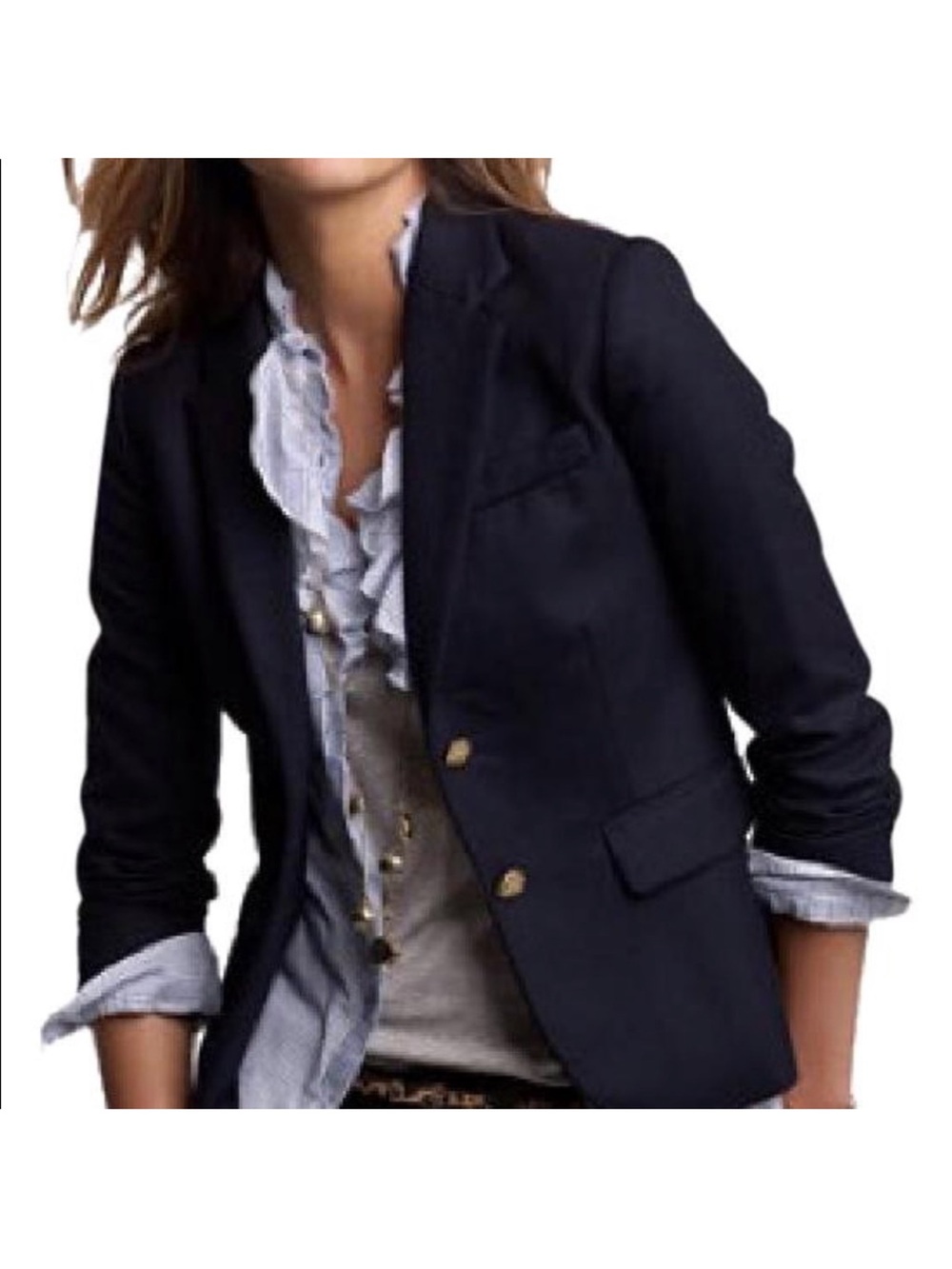 J Crew Classic Navy Women's Blazer Jacket - Tailored Two-Button - Picture 6 of 6